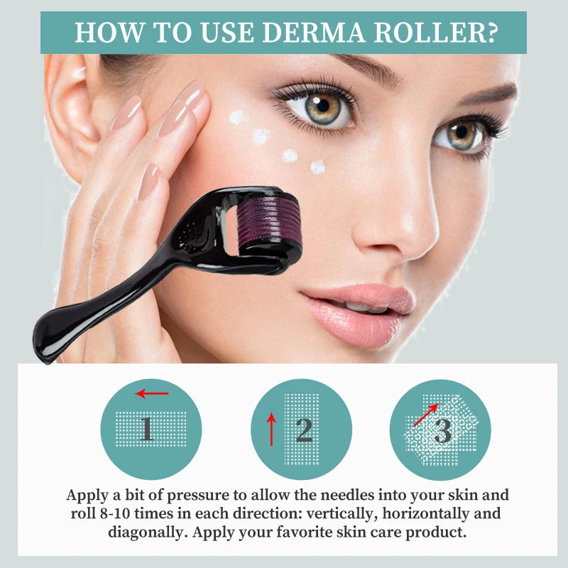 Derma Roller 540 Titanium — Microagulhamento para Skincare e Couro Cabeludo