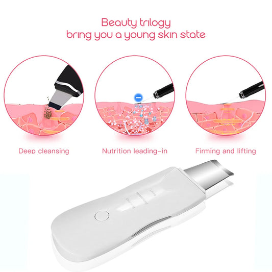 Espátula Ultrassônica Facial — Limpeza Profunda e Esfoliação