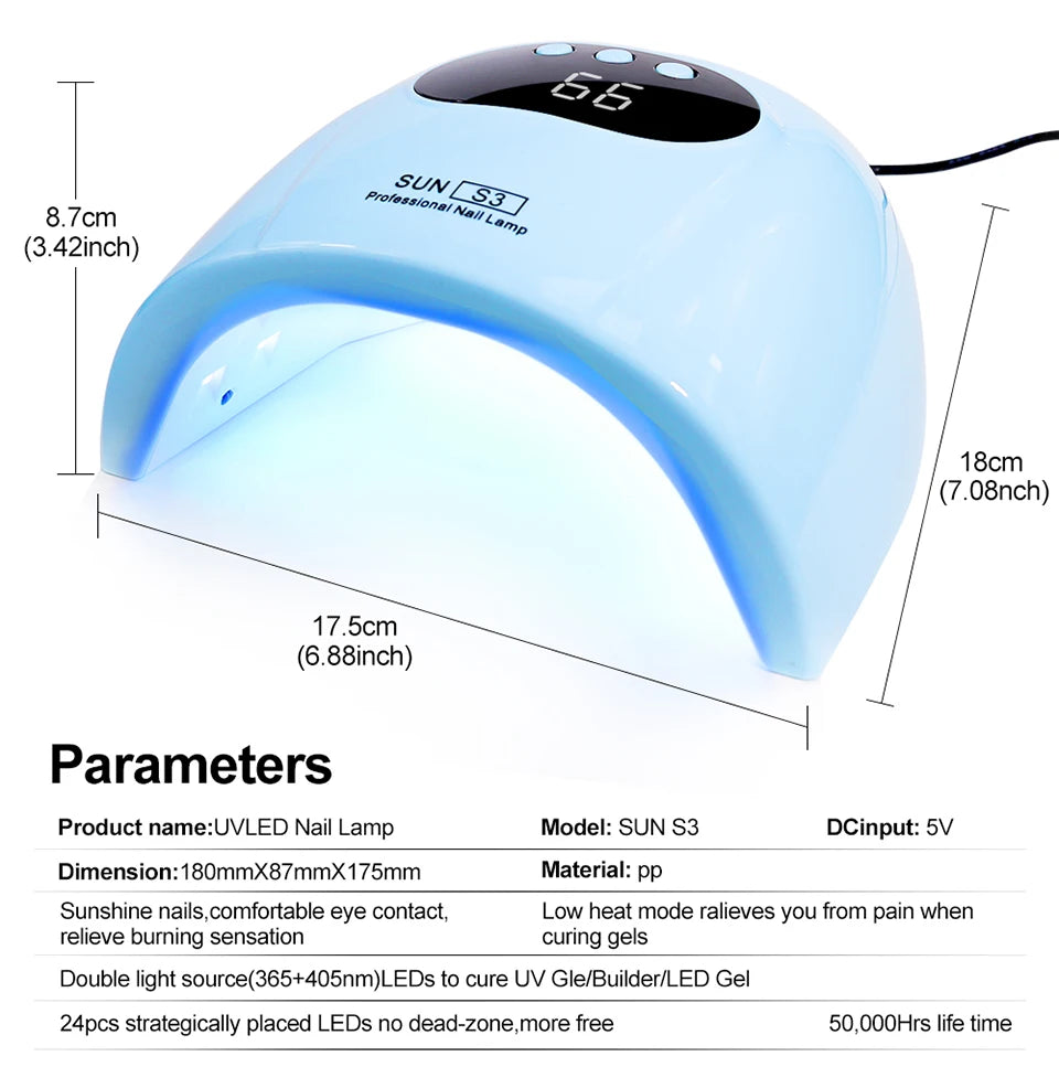 Cabine LED/UV 24W — Secador de Unhas para Esmalte em Gel