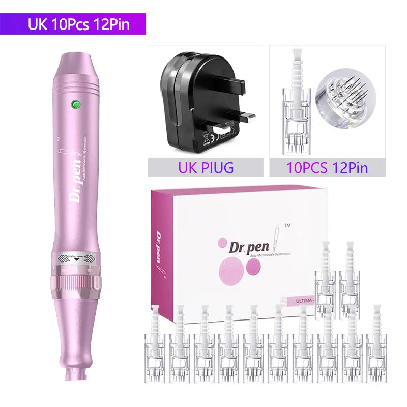 Dr. Pen Ultima M7 — Caneta Elétrica de Microagulhamento com 12 Cartuchos