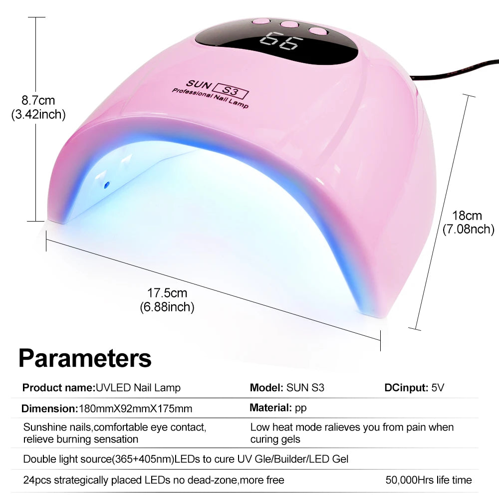 Cabine LED/UV 24W — Secador de Unhas para Esmalte em Gel