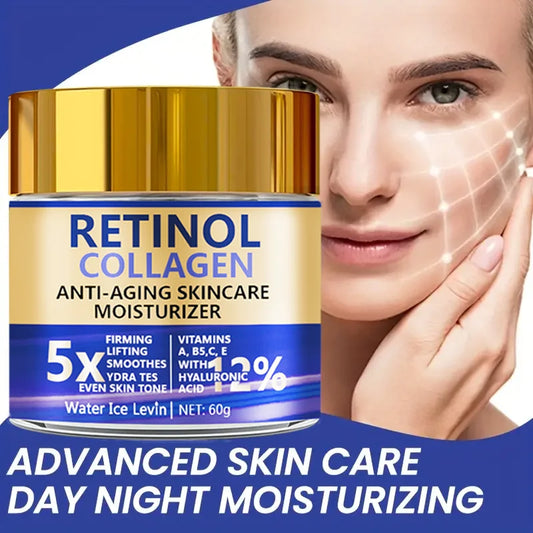 Creme Facial Retinol & Colágeno 60g – Hidratante Firmador Anti-Idade com Ácido Hialurônico