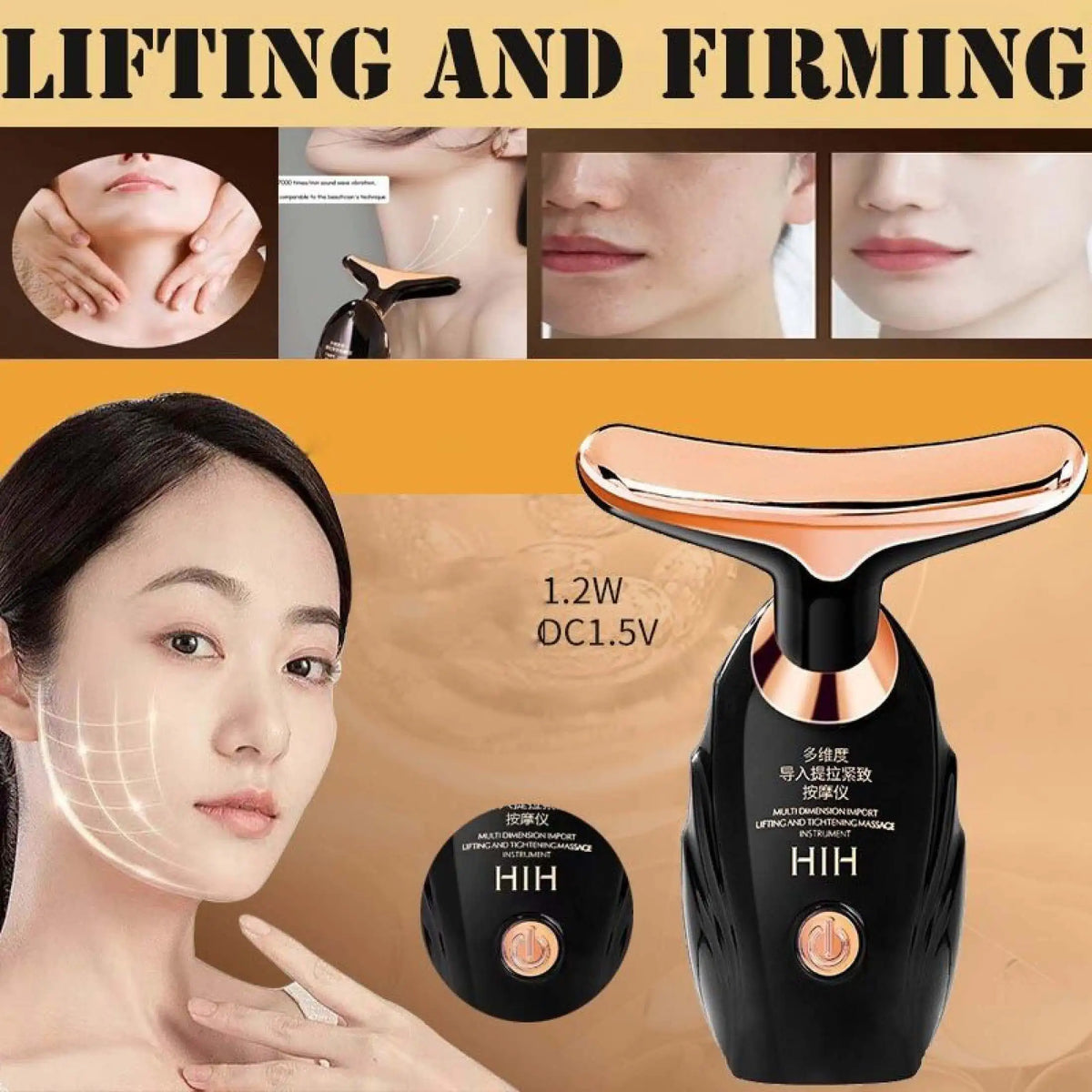 Massageador Facial LED Antirrugas e Antienvelhecimento