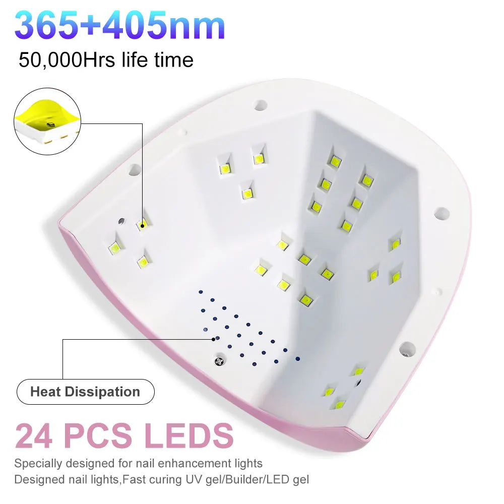 Cabine LED/UV 24W — Secador de Unhas para Esmalte em Gel