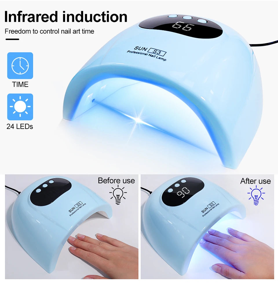 Cabine LED/UV 24W — Secador de Unhas para Esmalte em Gel