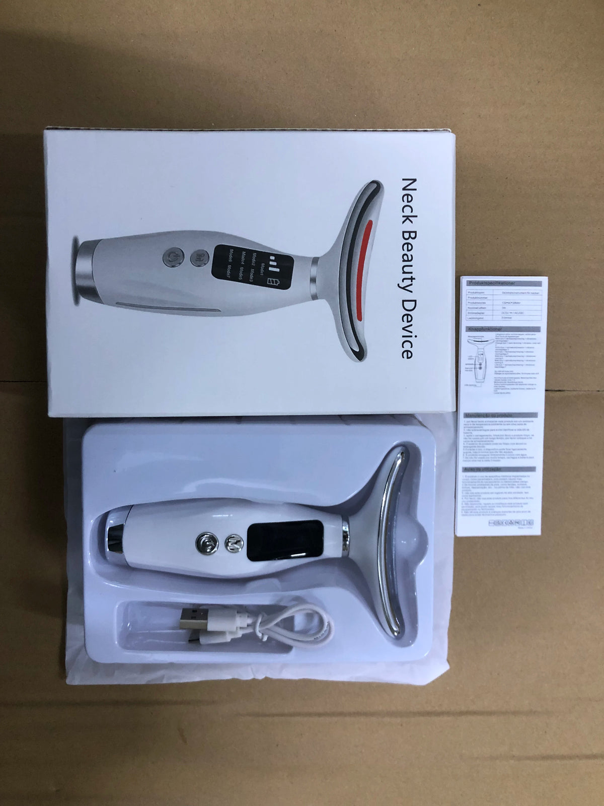 Massageador Facial e Pescoço LED — 7 Cores e 7 Modos