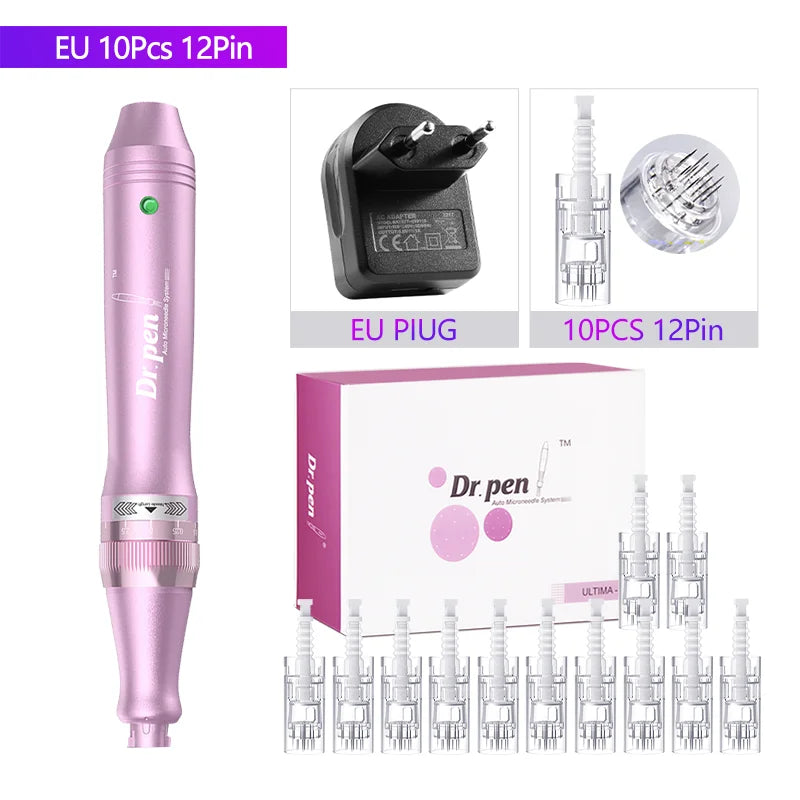 Dr. Pen Ultima M7 — Caneta Elétrica de Microagulhamento com 12 Cartuchos