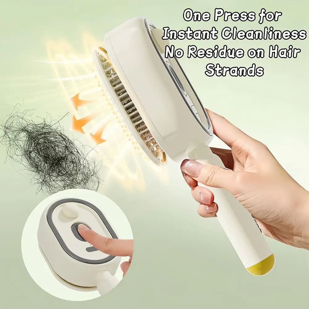 Escova Massageadora Elétrica com Spray — Desembaraça, Hidrata e Cuida do Couro Cabeludo