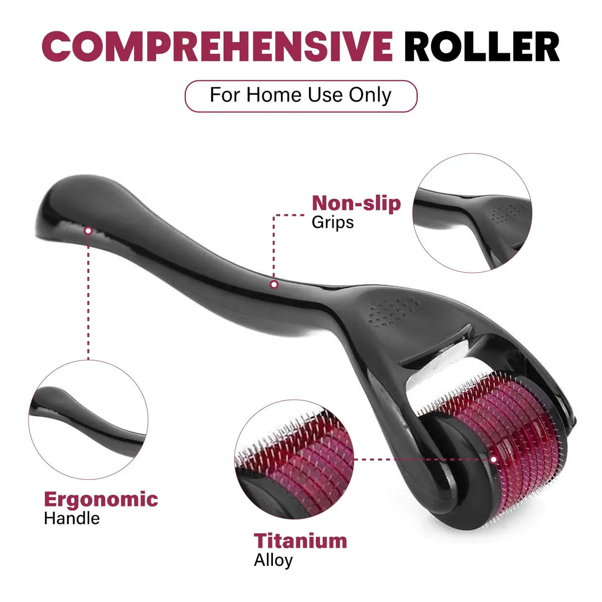 Derma Roller 540 Titanium — Microagulhamento para Skincare e Couro Cabeludo